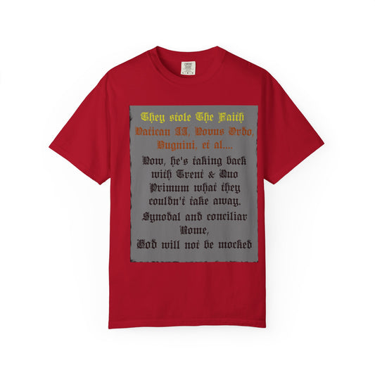Traditional Latin T-shirt — "Taking Back Trent & Quo Primum"