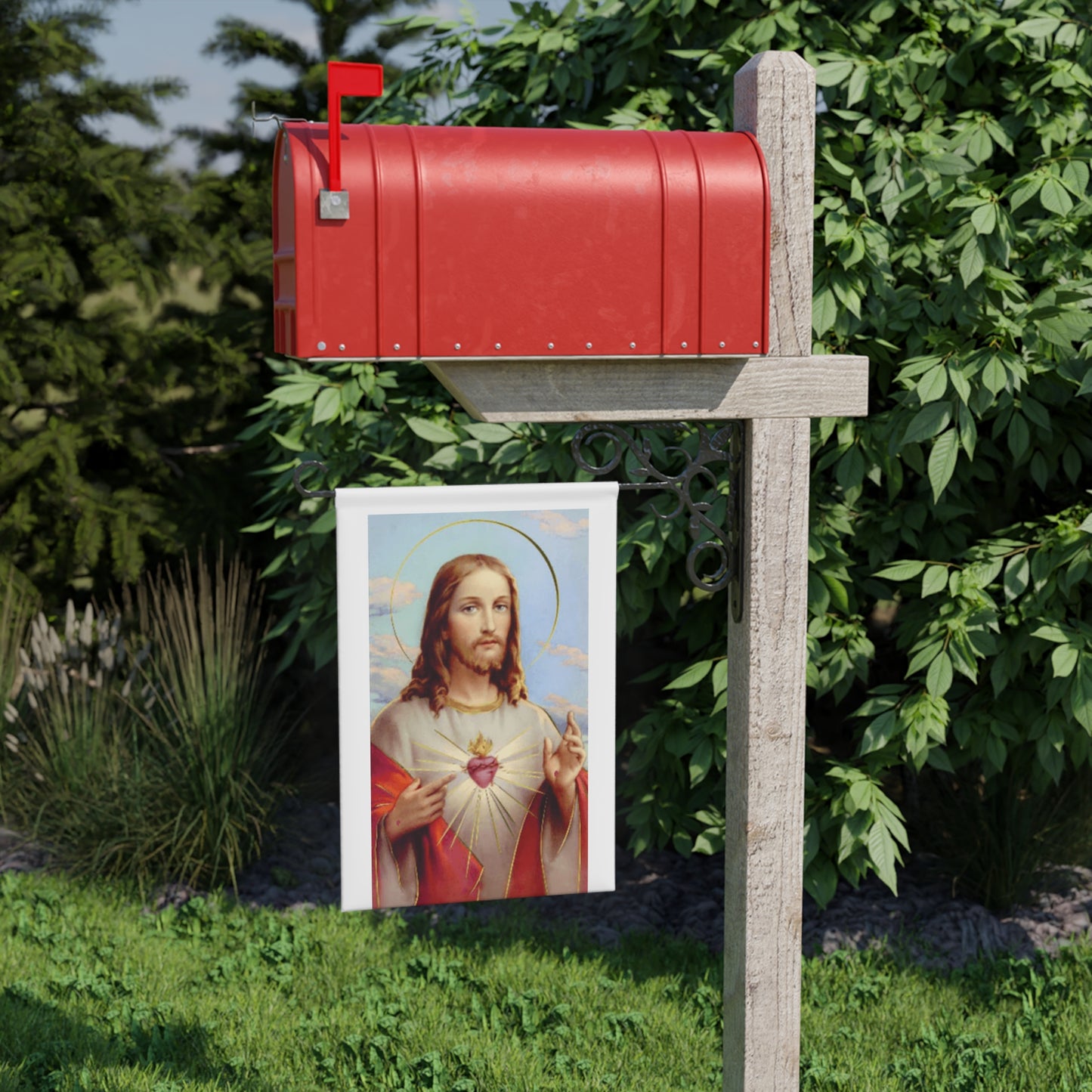 Sacred Heart Jesus Garden Flag — Month of The Sacred Heart