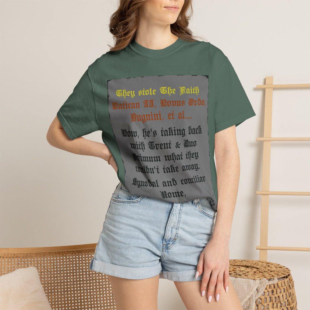 Traditional Latin T-shirt — "Taking Back Trent & Quo Primum"
