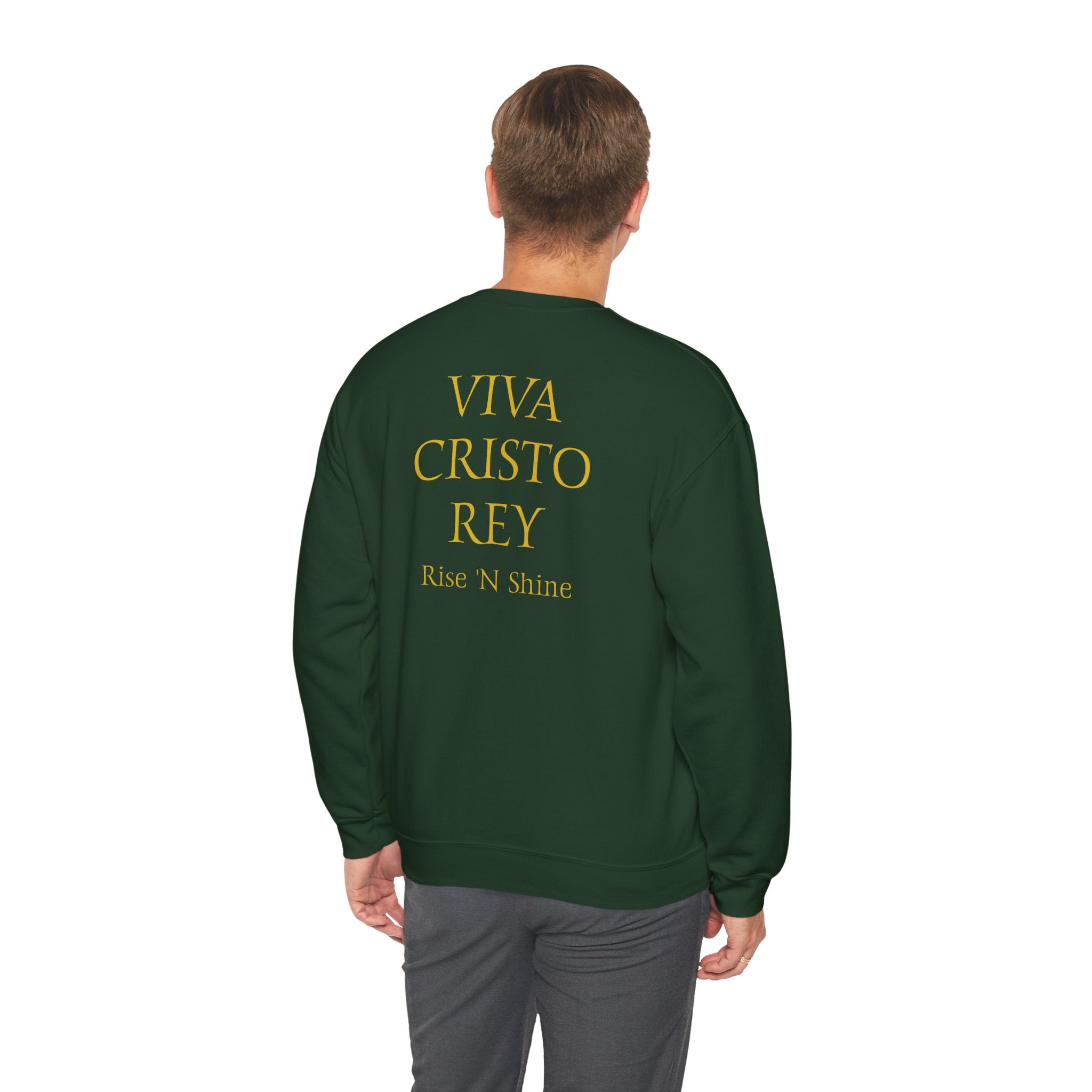 Christian Knight Crewneck Sweatshirt — 'Amen' Sunrise Prayer Battlefield Design