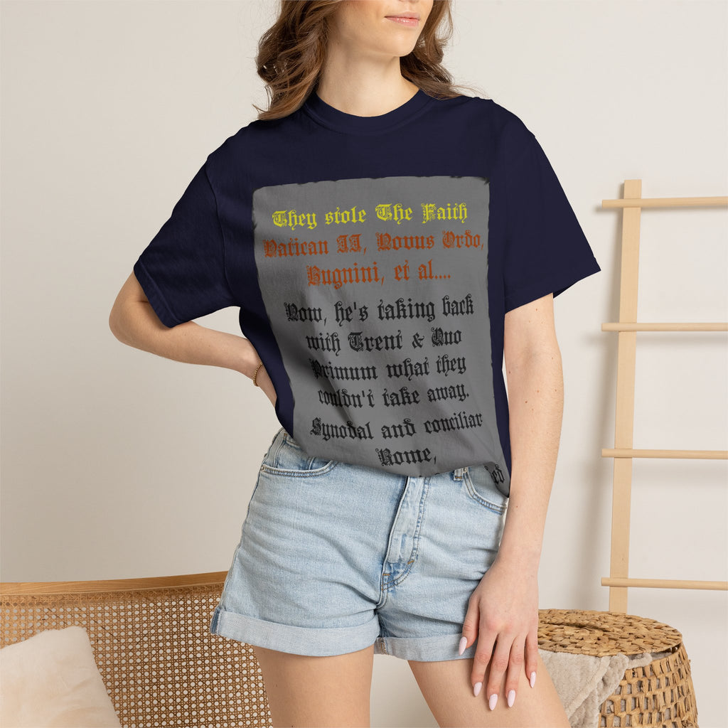 Traditional Latin T-shirt — "Taking Back Trent & Quo Primum"