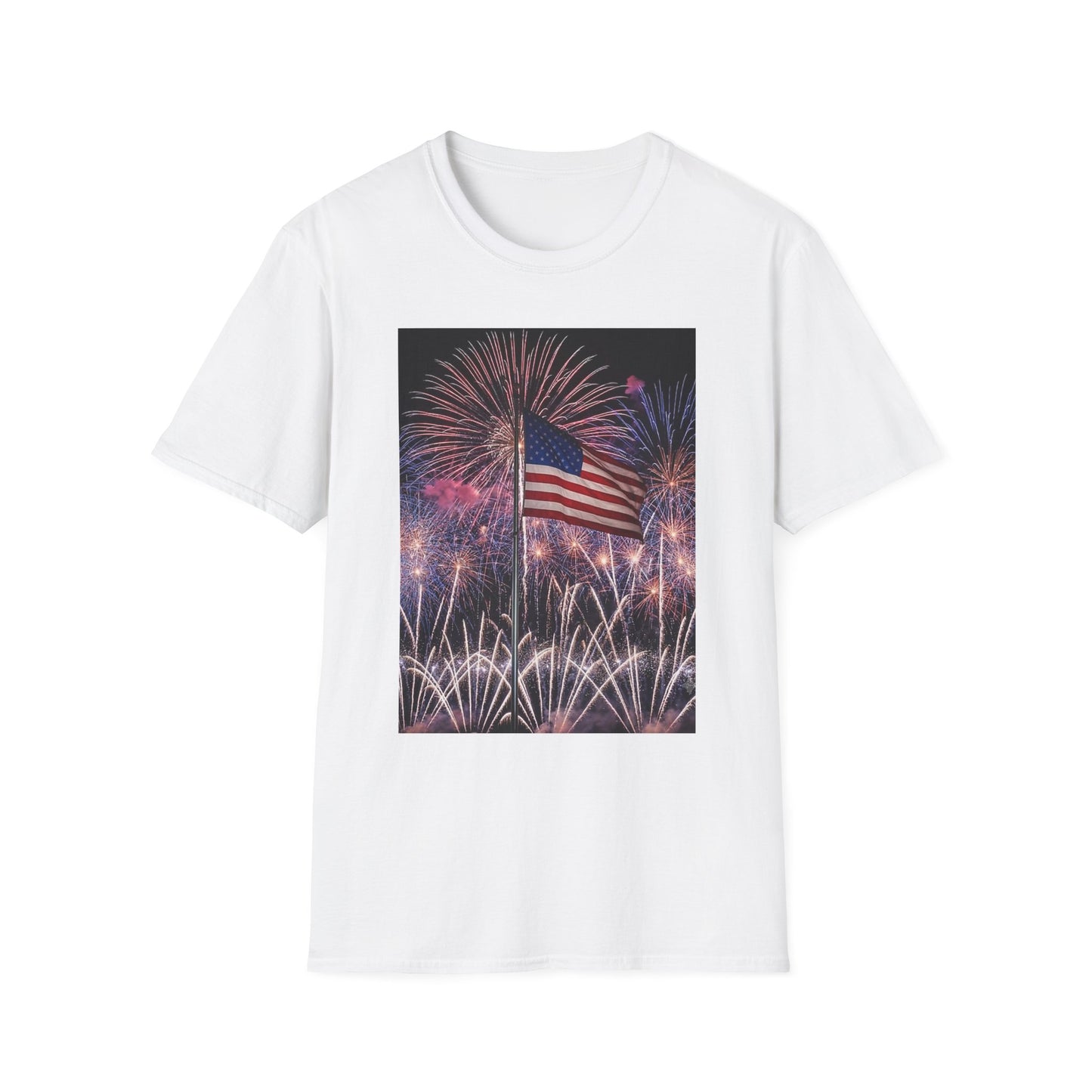 American Flag Fireworks T-Shirt — Patriotic 4th of July Tee