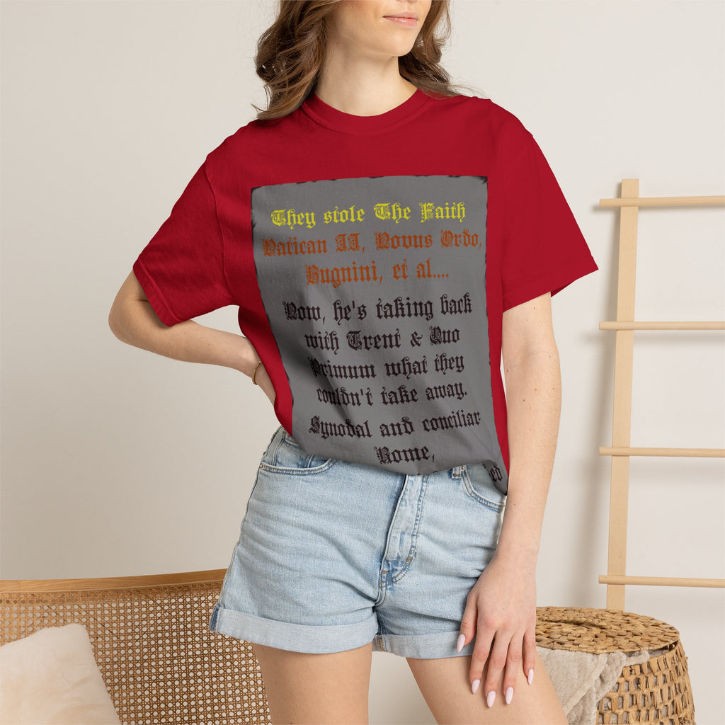 Traditional Latin T-shirt — "Taking Back Trent & Quo Primum"