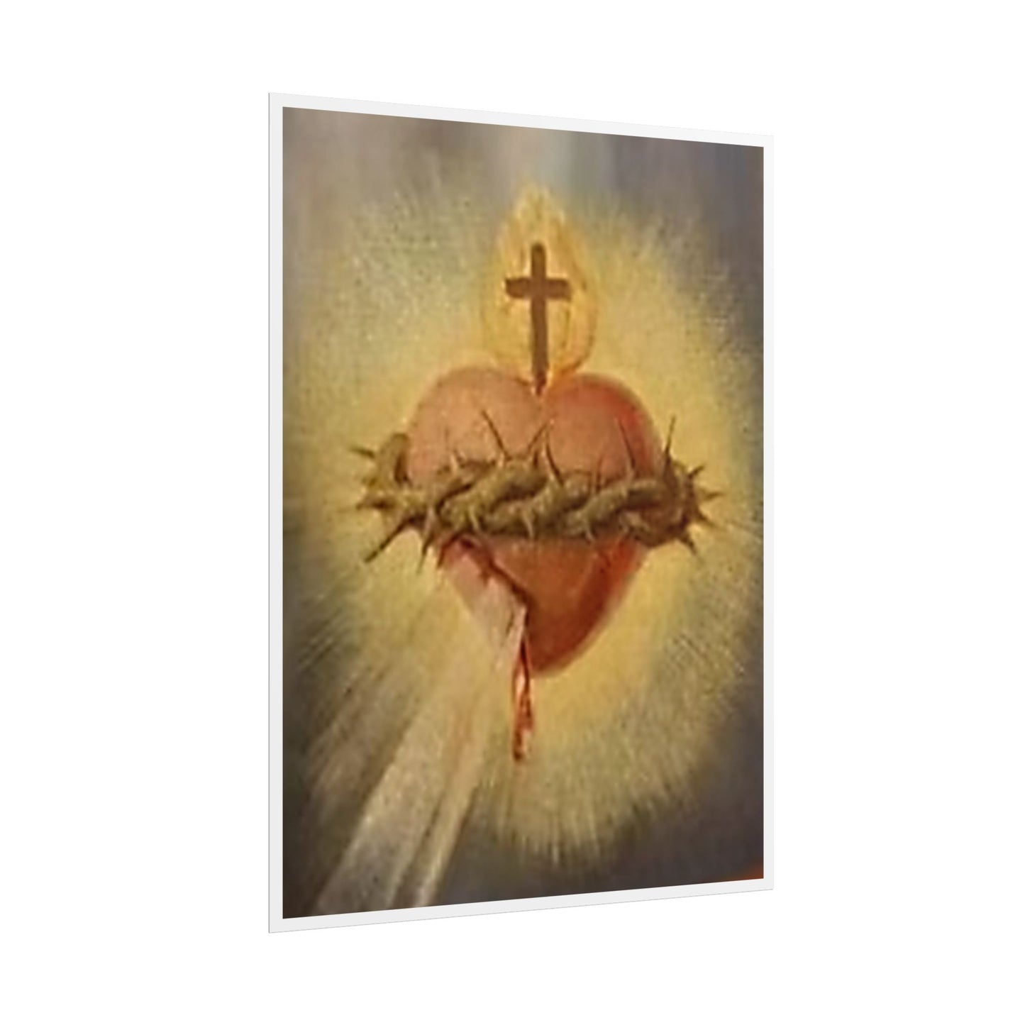 Sacred Heart of Jesus with Crown of Thorns Religious Poster Art Print