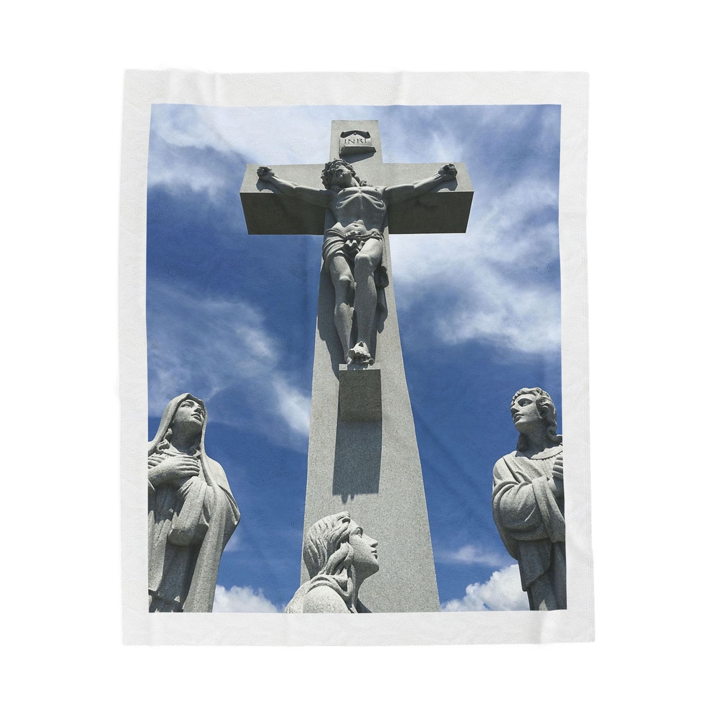 Golgotha Crucifix - Velveteen Plush Blanket — Jesus Crucifix Throw