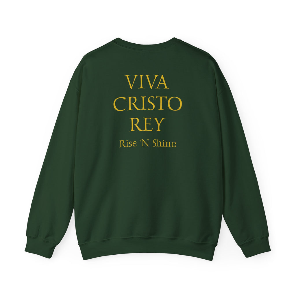 Christian Knight Crewneck Sweatshirt — 'Amen' Sunrise Prayer Battlefield Design