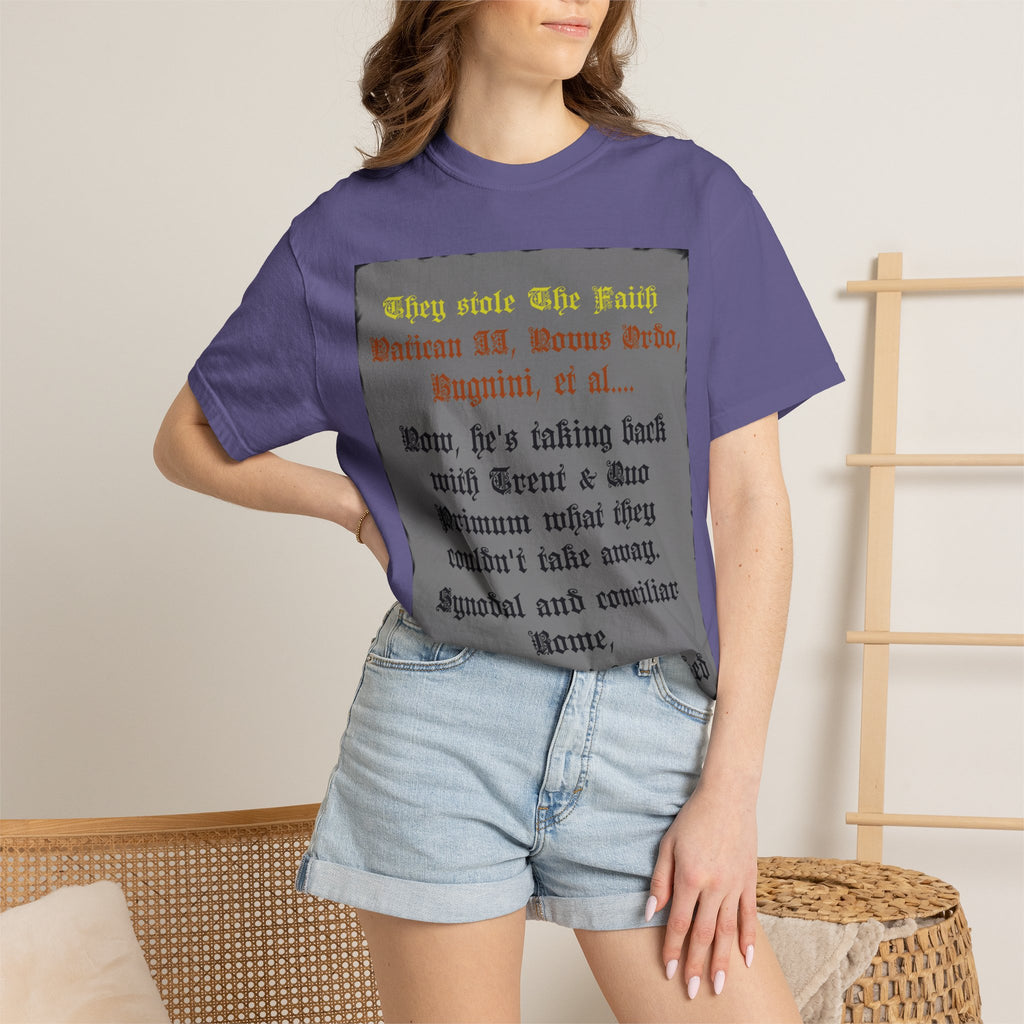 Traditional Latin T-shirt — "Taking Back Trent & Quo Primum"