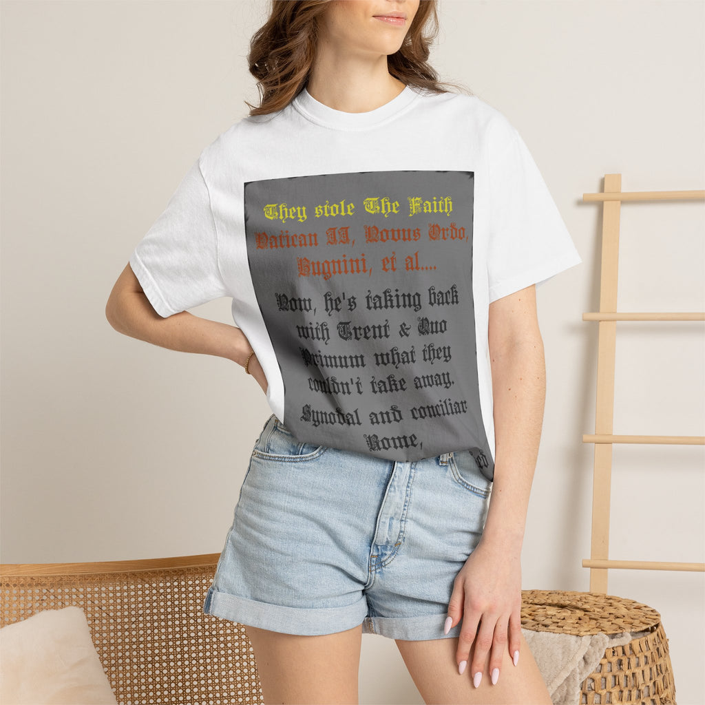 Traditional Latin T-shirt — "Taking Back Trent & Quo Primum"
