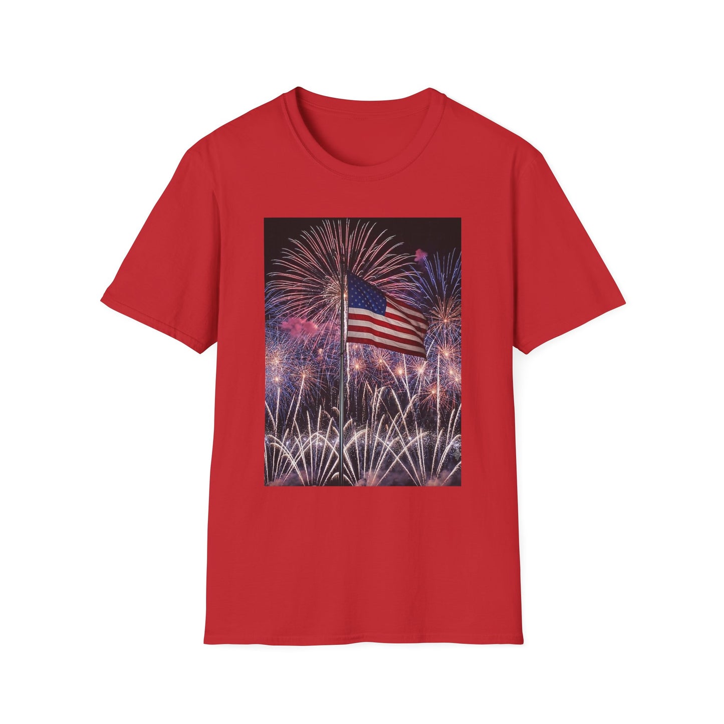 American Flag Fireworks T-Shirt — Patriotic 4th of July Tee