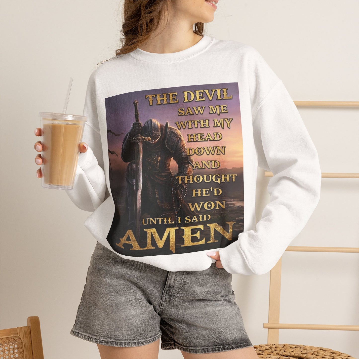 Be The Knight Crewneck Sweatshirt — Dawn Battlefield Survivor Design