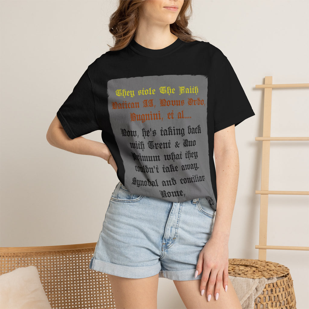 Traditional Latin T-shirt — "Taking Back Trent & Quo Primum"