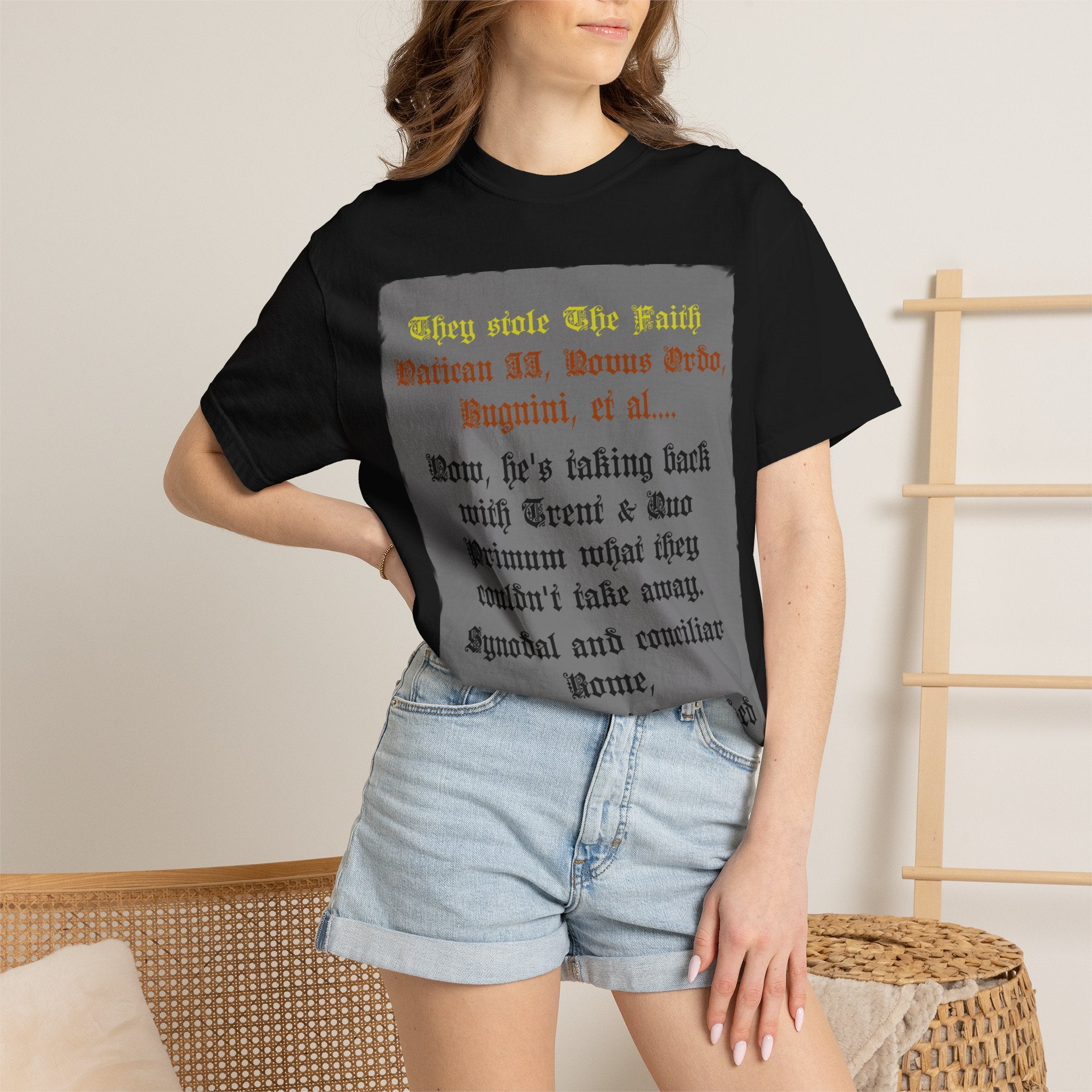 Traditional Latin T-shirt — "Taking Back Trent & Quo Primum"