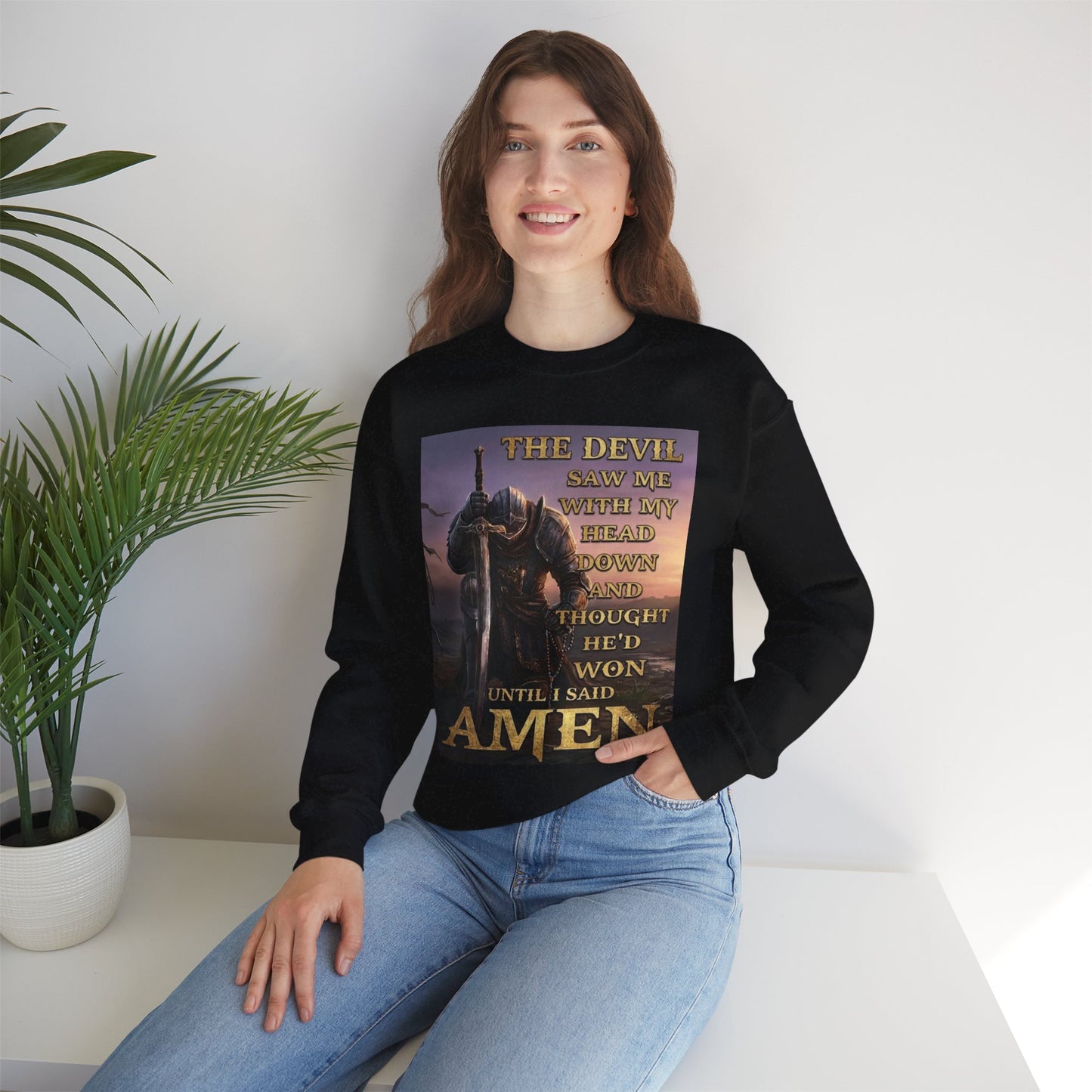 Be The Knight Crewneck Sweatshirt — Dawn Battlefield Survivor Design