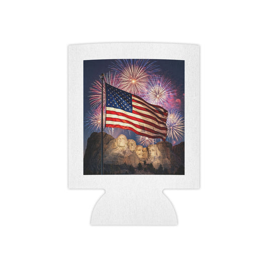 USA 4th of July Drink Insulator - Four Great Presidents & Flag Fireworks