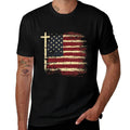 domirica American Flag Shirt Patriotic Eagle Print Cotton Novelty Cool Hippie 2025 Summer Short Sleeve Crewneck Tshirts
