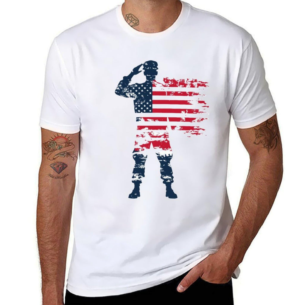 domirica American Flag Shirt Patriotic Eagle Print Cotton Novelty Cool Hippie 2025 Summer Short Sleeve Crewneck Tshirts