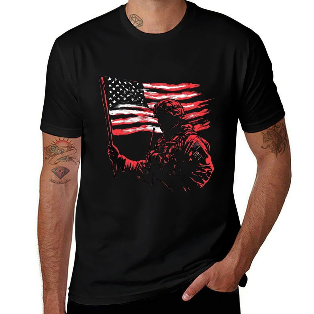 domirica American Flag Shirt Patriotic Eagle Print Cotton Novelty Cool Hippie 2025 Summer Short Sleeve Crewneck Tshirts