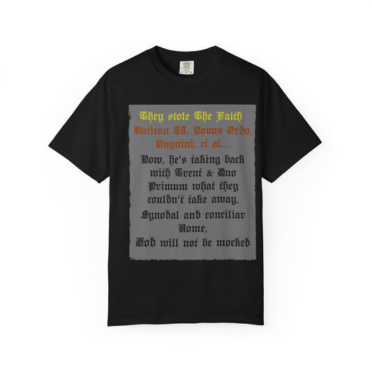 Traditional Latin T-shirt — "Taking Back Trent & Quo Primum"