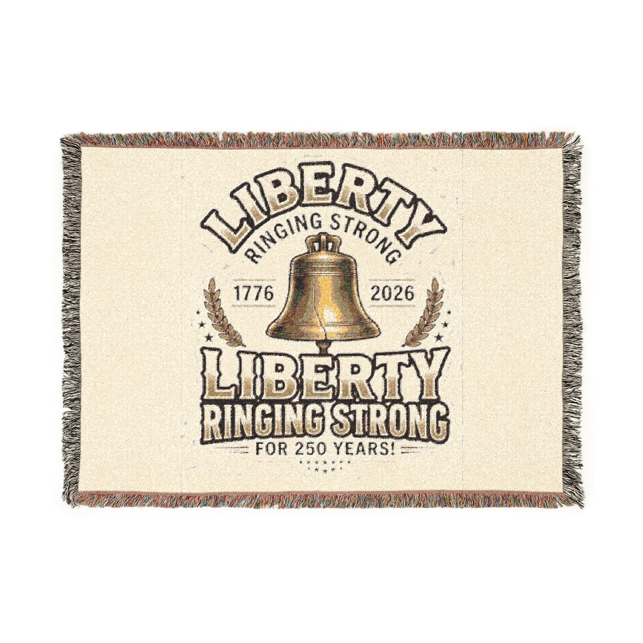 Liberty Ringing Strong Woven Blanket – Patriotic Bell Throw