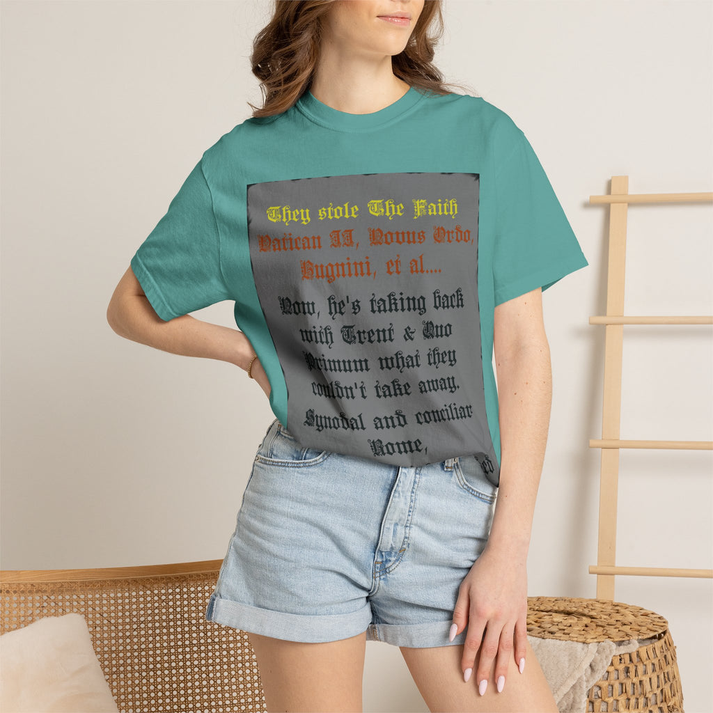 Traditional Latin T-shirt — "Taking Back Trent & Quo Primum"