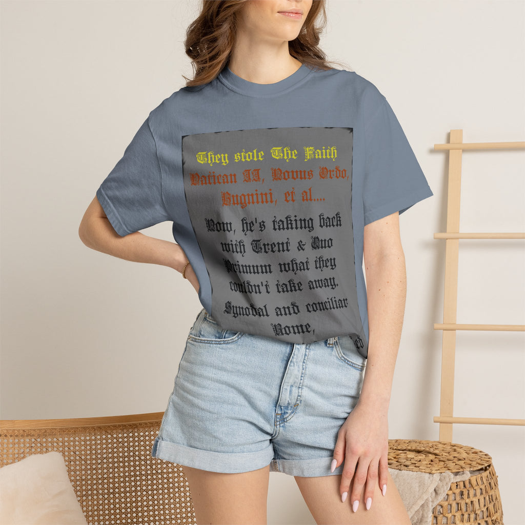 Traditional Latin T-shirt — "Taking Back Trent & Quo Primum"