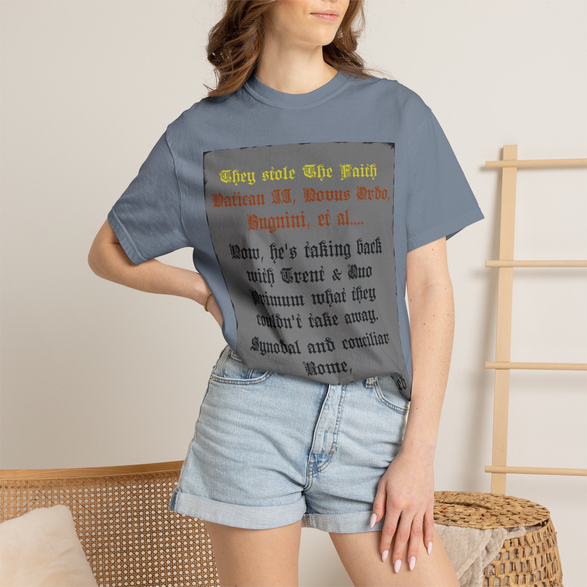Traditional Latin T-shirt — "Taking Back Trent & Quo Primum"