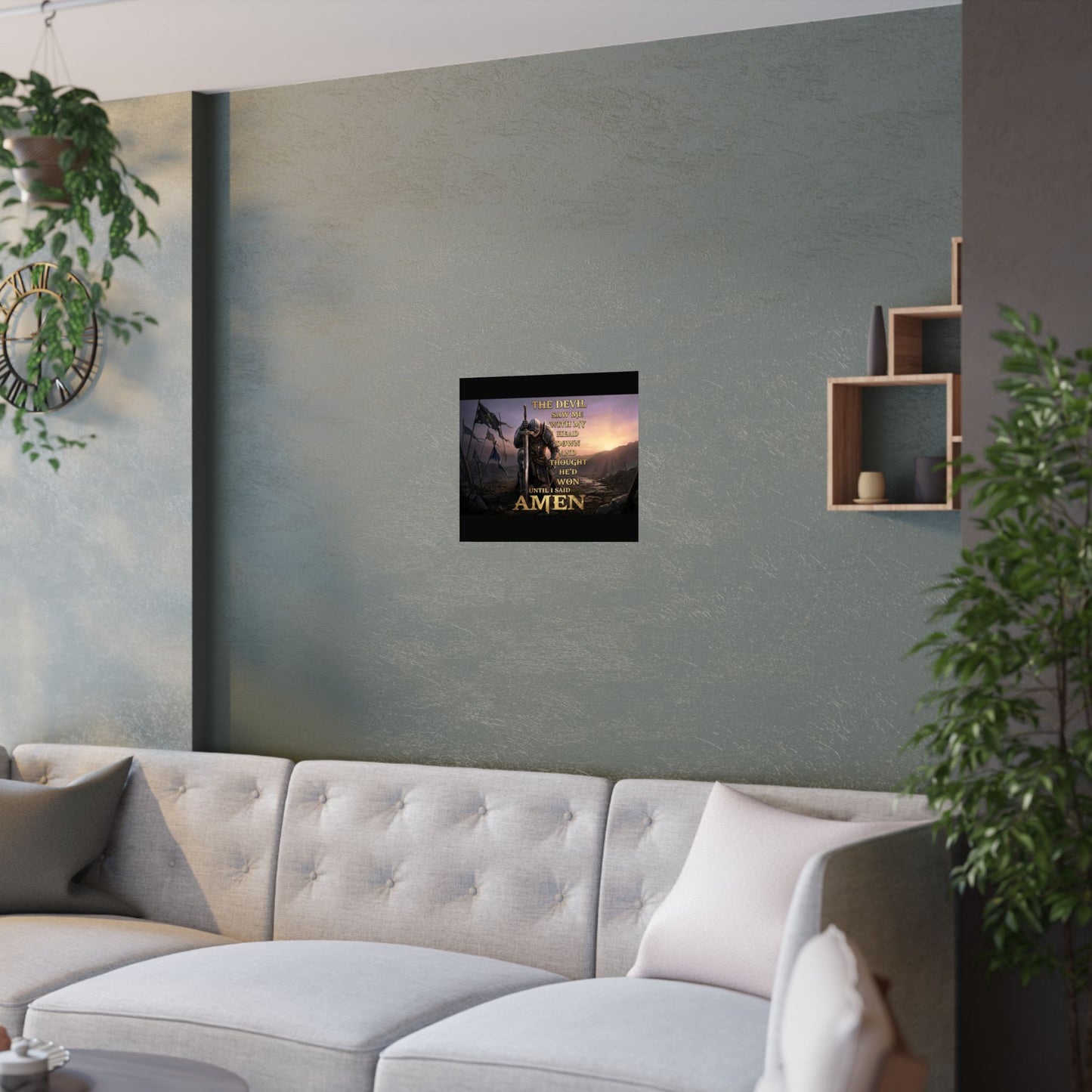 Satin Poster — 'The Devil Saw Me...' Inspirational Knight Wall Art